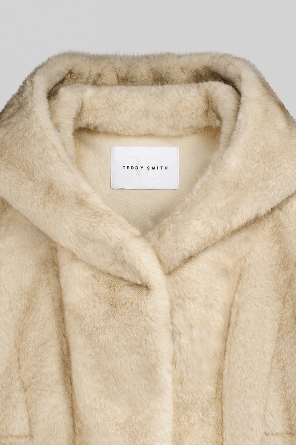 Teddy Smith B-Anouk giubbotto pelliccia sintetica beige wolf