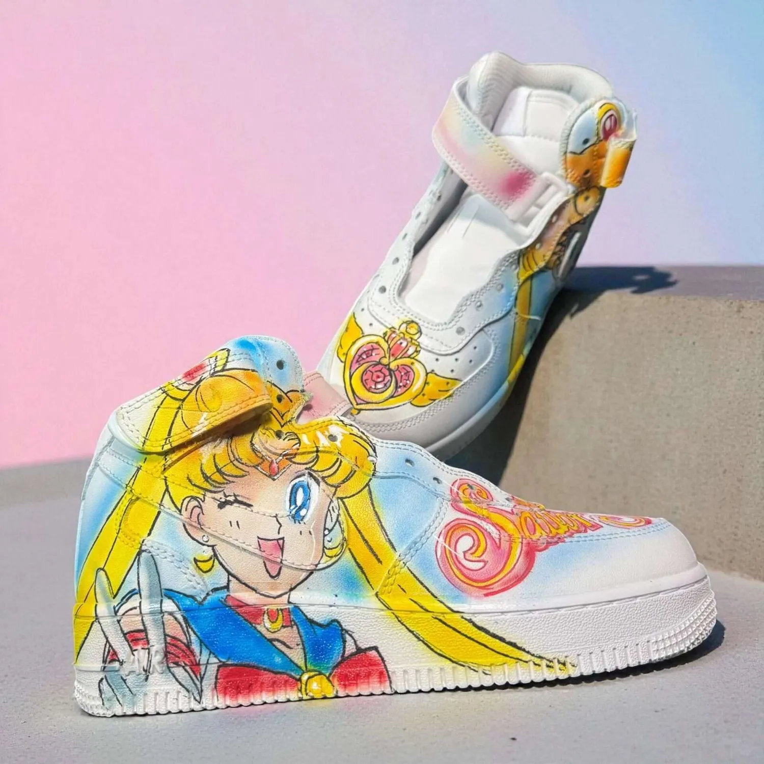 Nike Air Force 1 Sailor Moon sneakers dipinte a mano