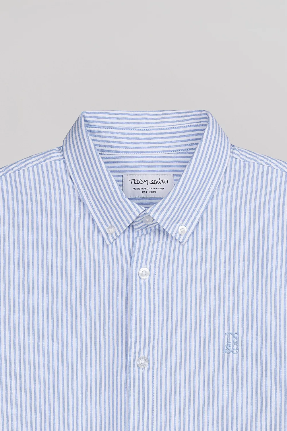 Teddy Smith C-Stanley ML camicia righe pastel blue cotone