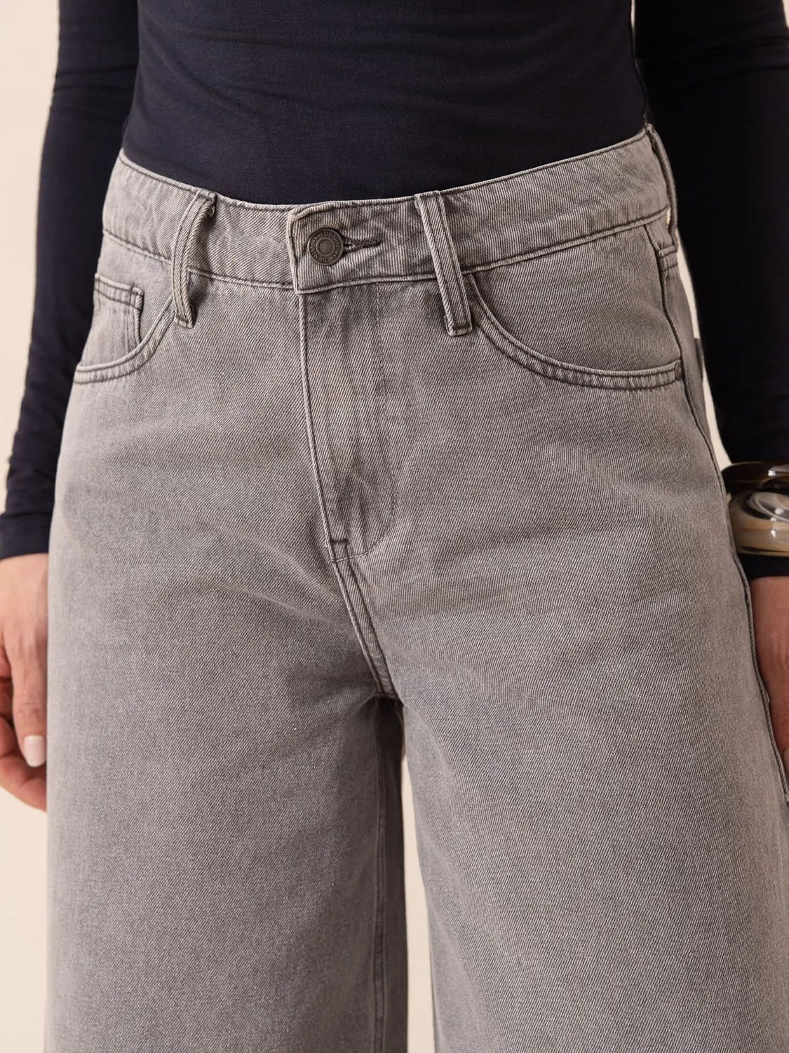 Oraije Giovani jeans palazzo grigio chiaro regular