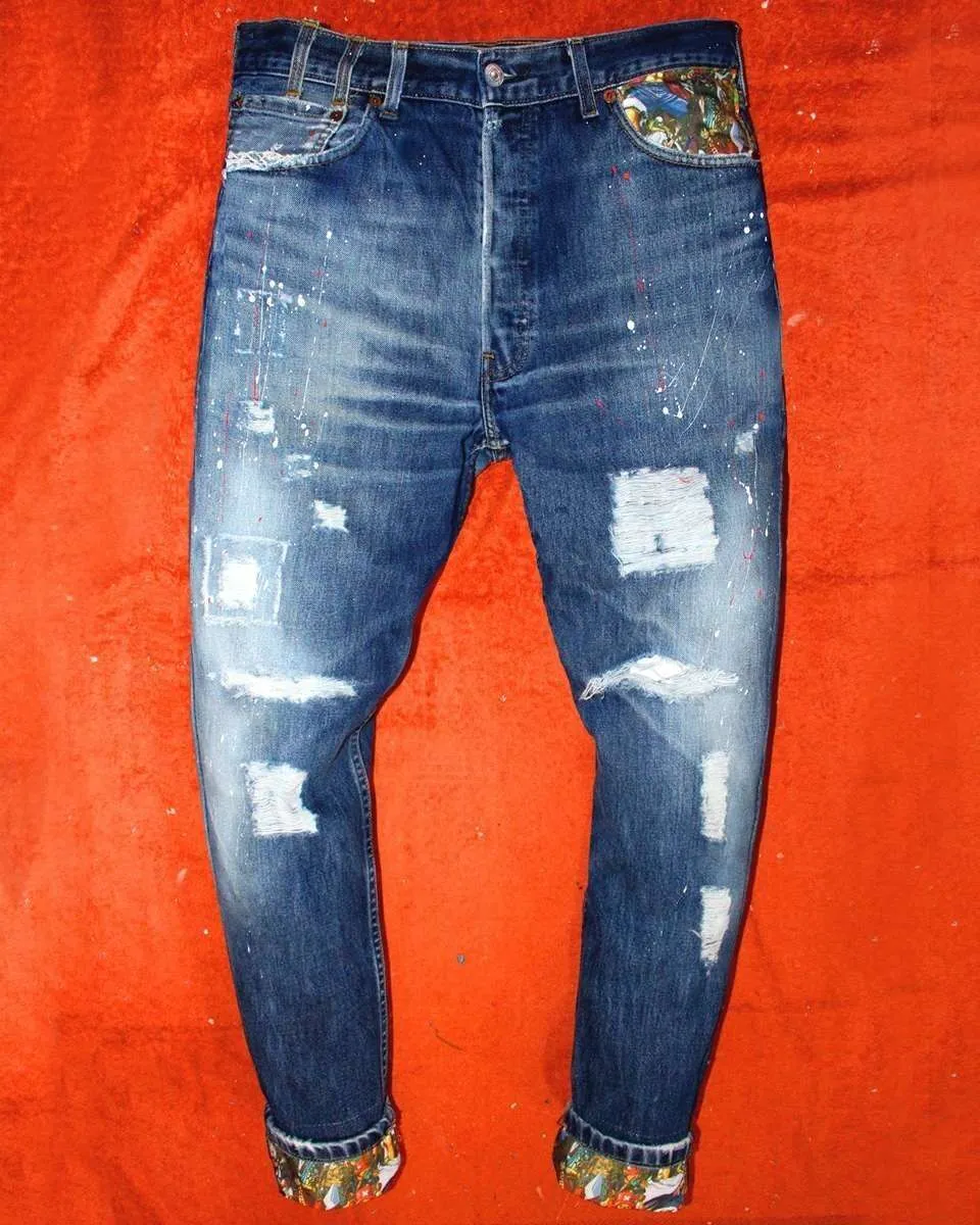 Levi’s Vintage Going Merry One Piece jeans dipinti a mano