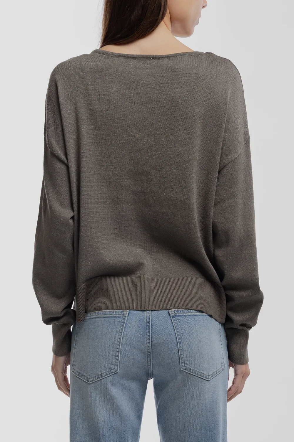 Teddy Smith P-Lizie pull donna kaki lurex scollo V
