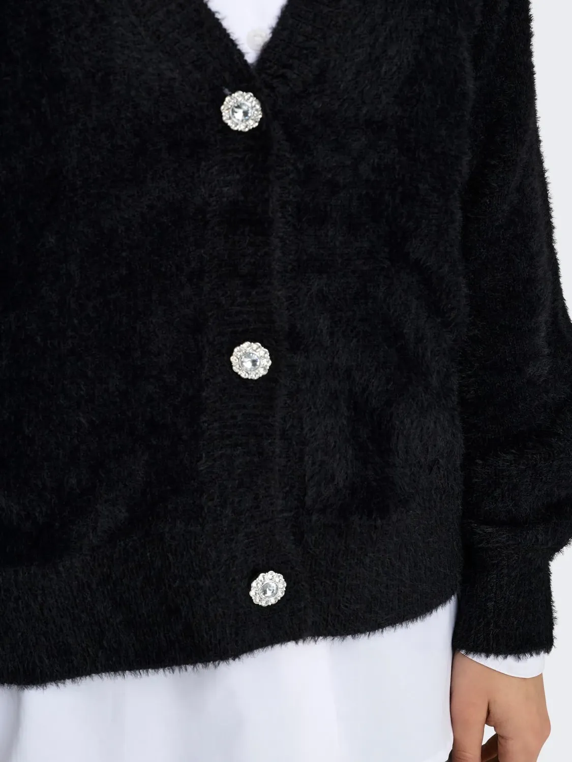 ONLY Onlella Cardigan Donna Nero maglia bottoni
