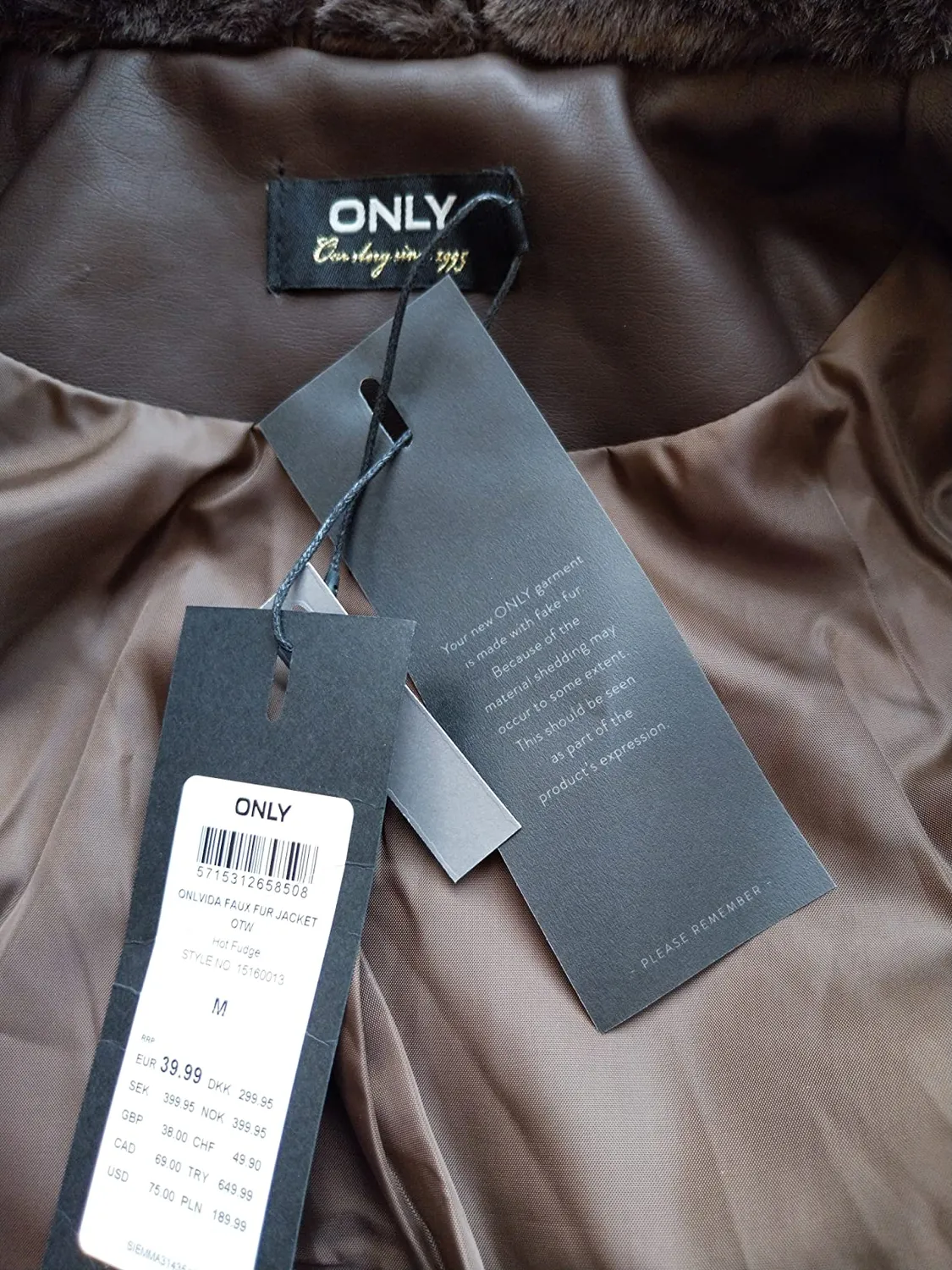ONLY Newvida giacca pelliccia sintetica donna nera