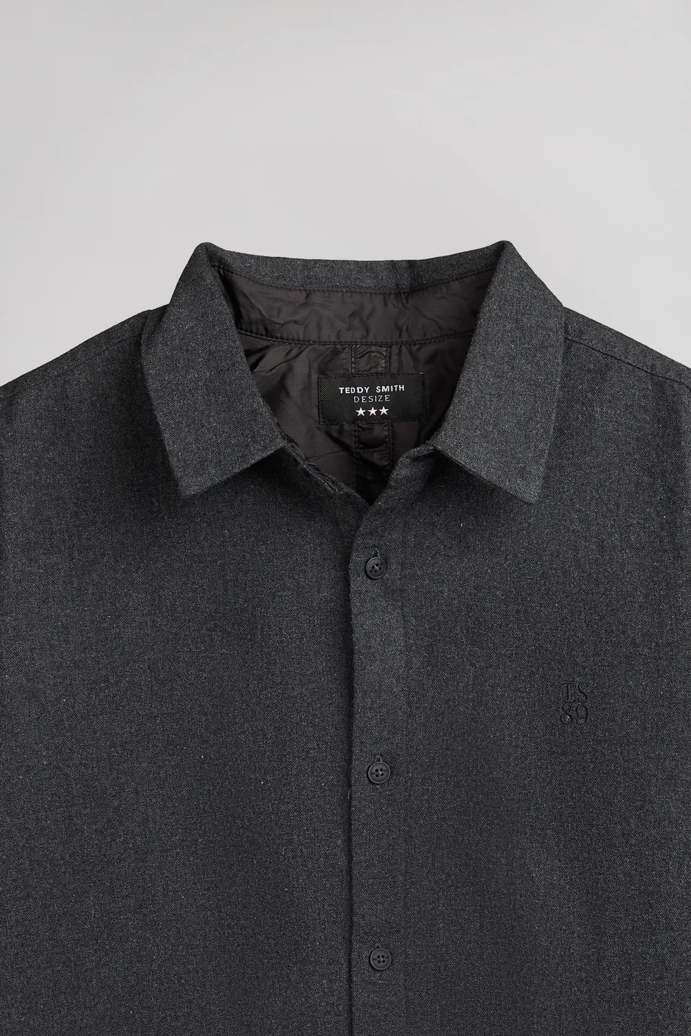 Teddy Smith C-Odin ML camicia flanella grigia uomo