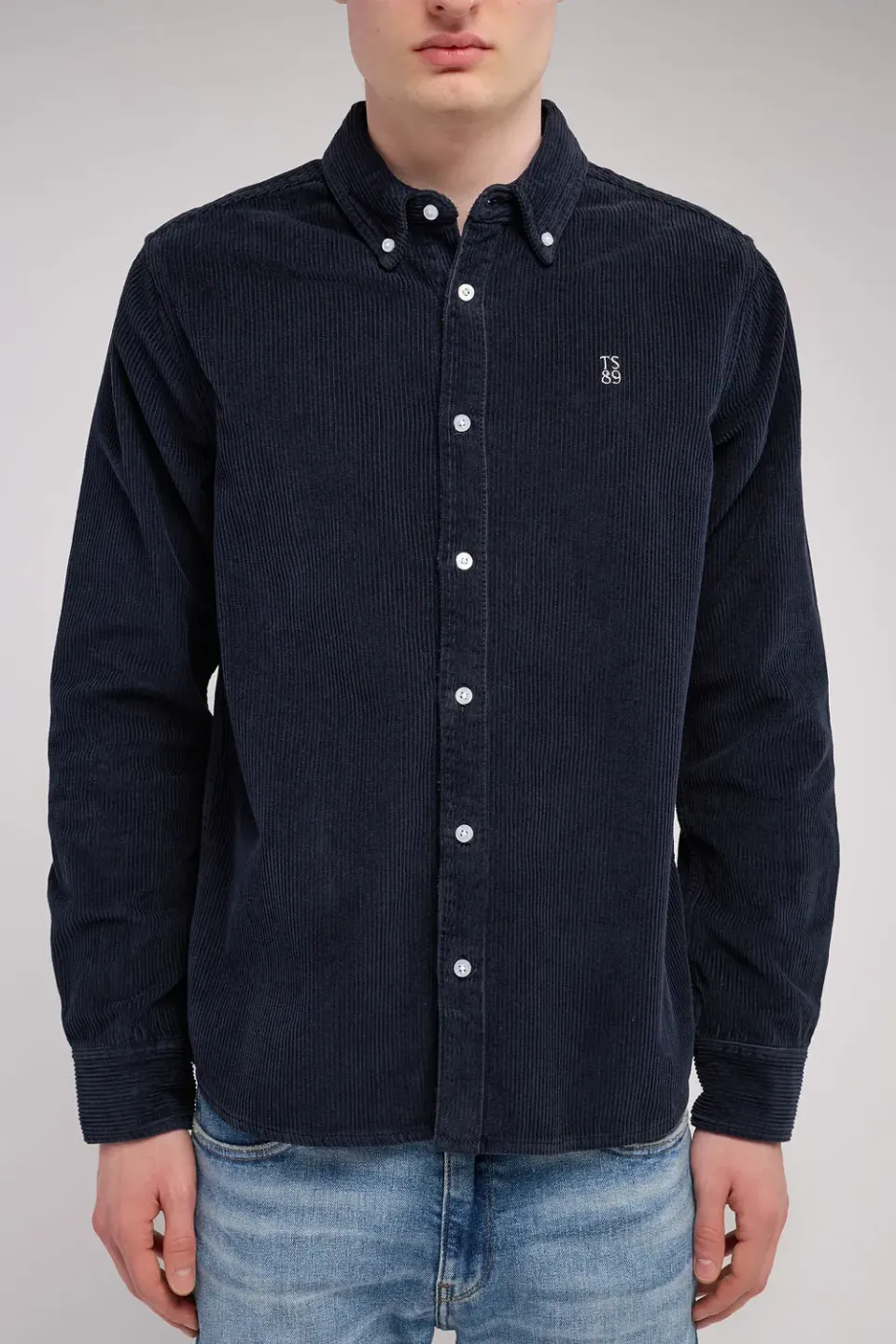 Teddy Smith C-Elton ML camicia velluto blu navy uomo