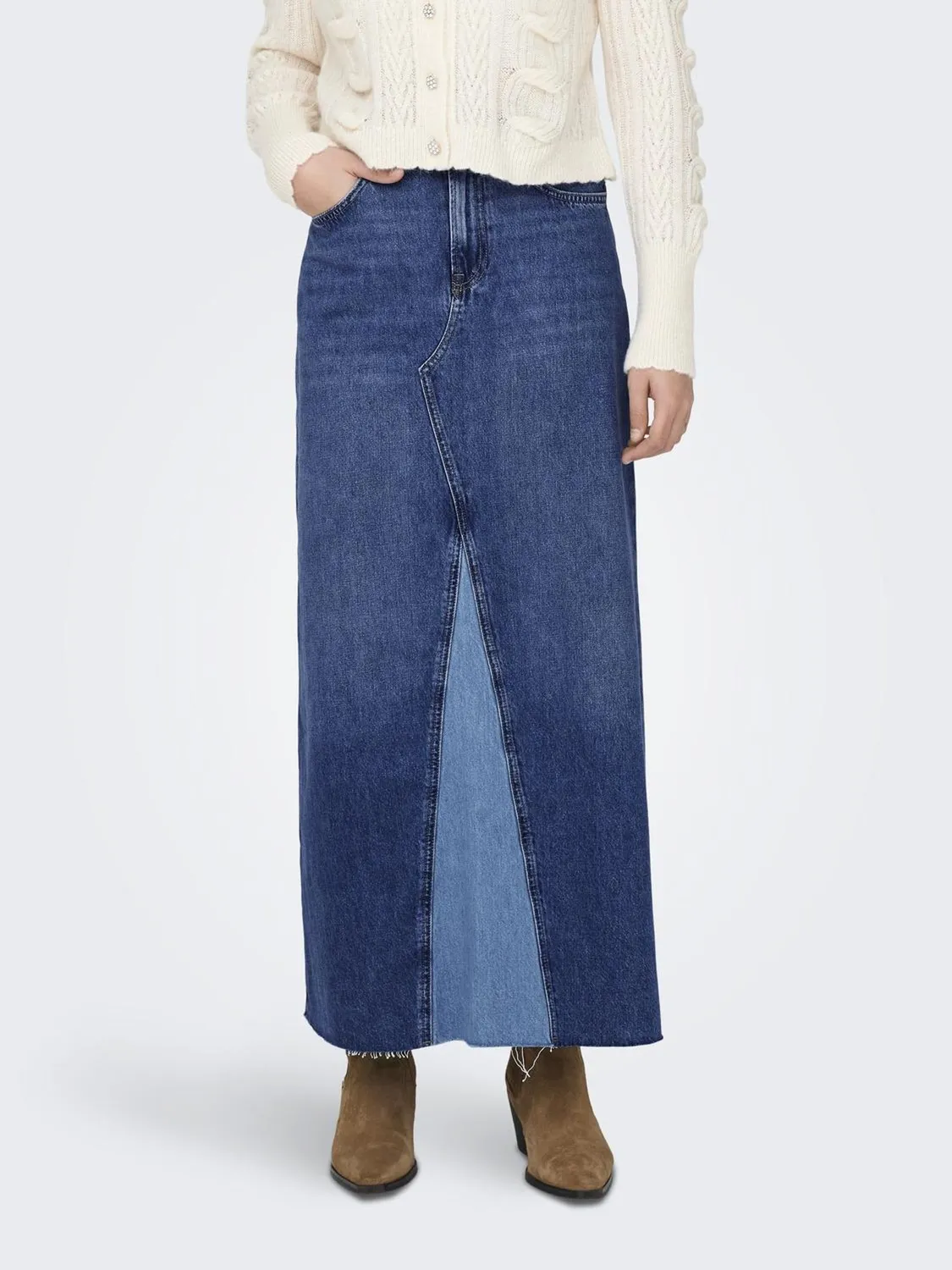 ONLY Onlmochi gonna jeans maxi vita alta M