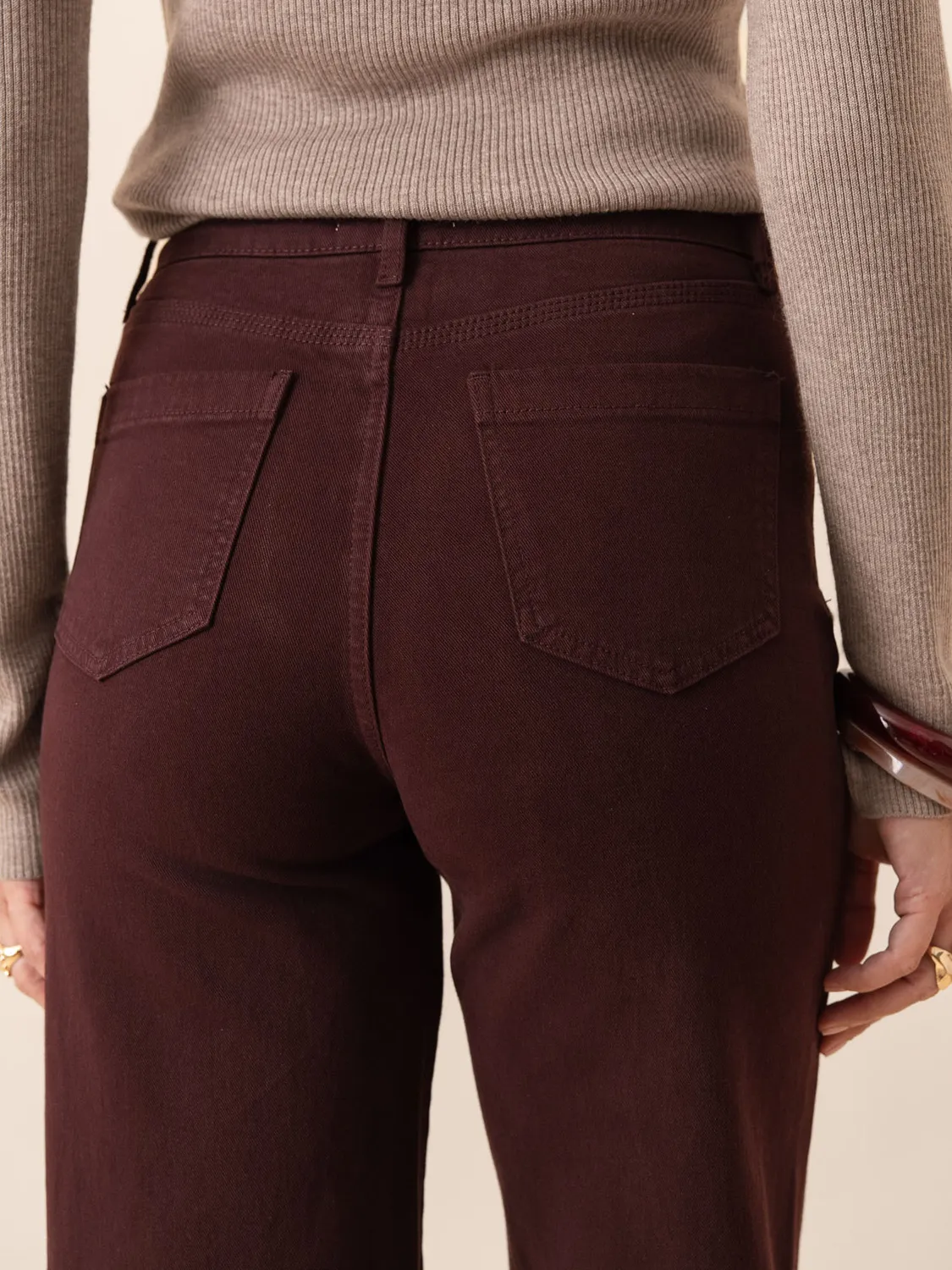 Oraije Gaspard jeans wide bordeaux vita alta
