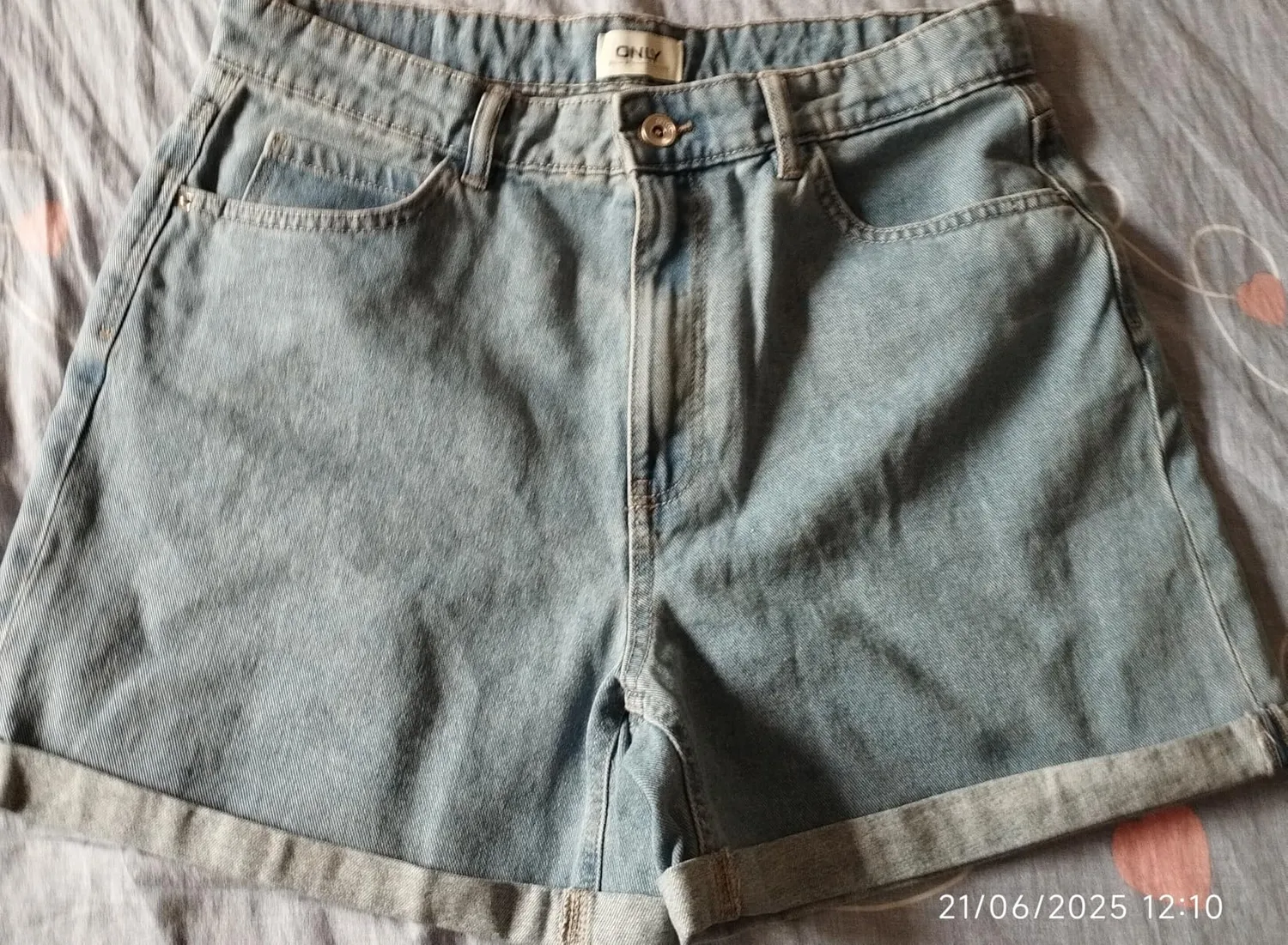 ONLY Onlvega High Waist shorts donna Medium Blue Denim