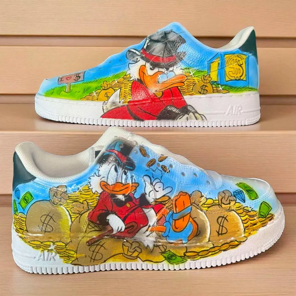 Nike Air Force 1 Zio Paperone scarpe dipinte a mano
