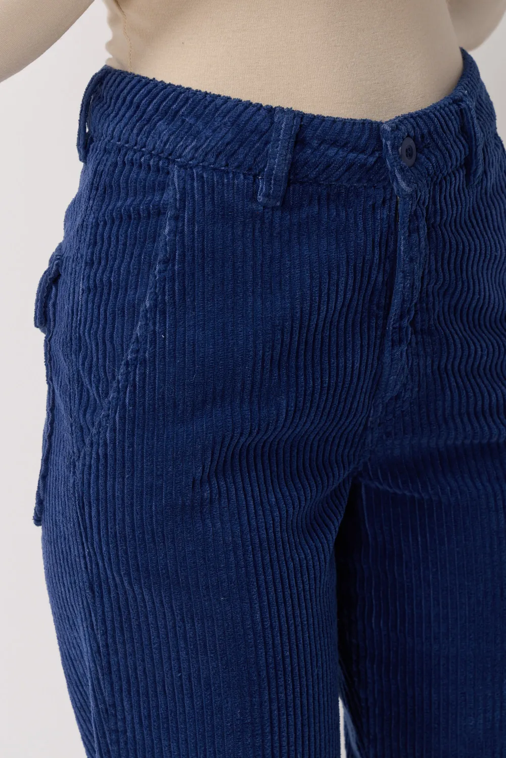 acquaverde Paltrow Long pantaloni velluto poseidon