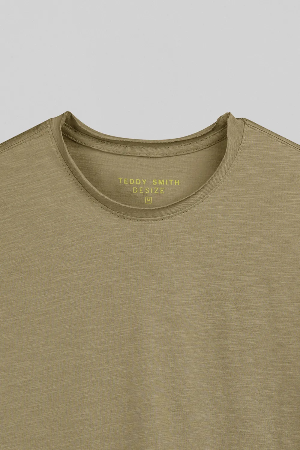 Teddy Smith T-Perry t-shirt kaki sabbia collo raw edge