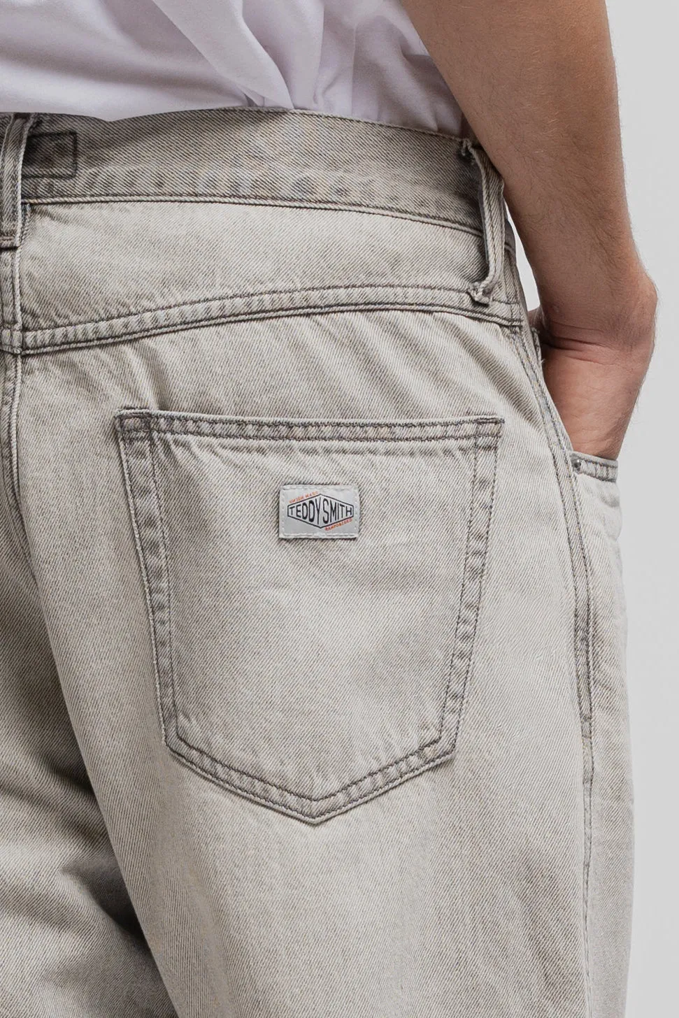 Teddy Smith Memphis Straight jeans uomo grigio chiaro L32 baggy