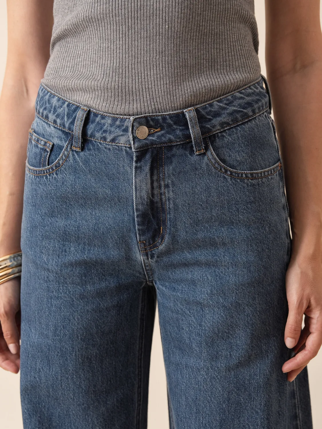Oraije Ana jeans palazzo blu stone