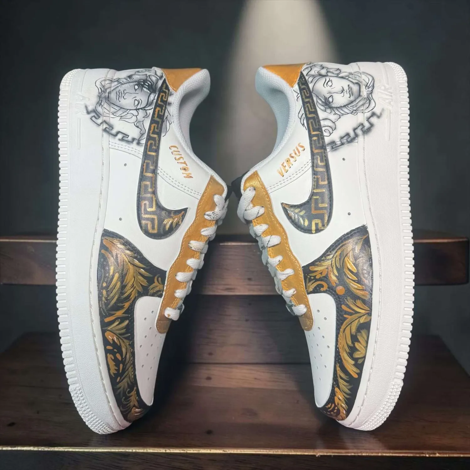 Never Say Never Versace Nike Air Force 1 Sneakers Dipinte