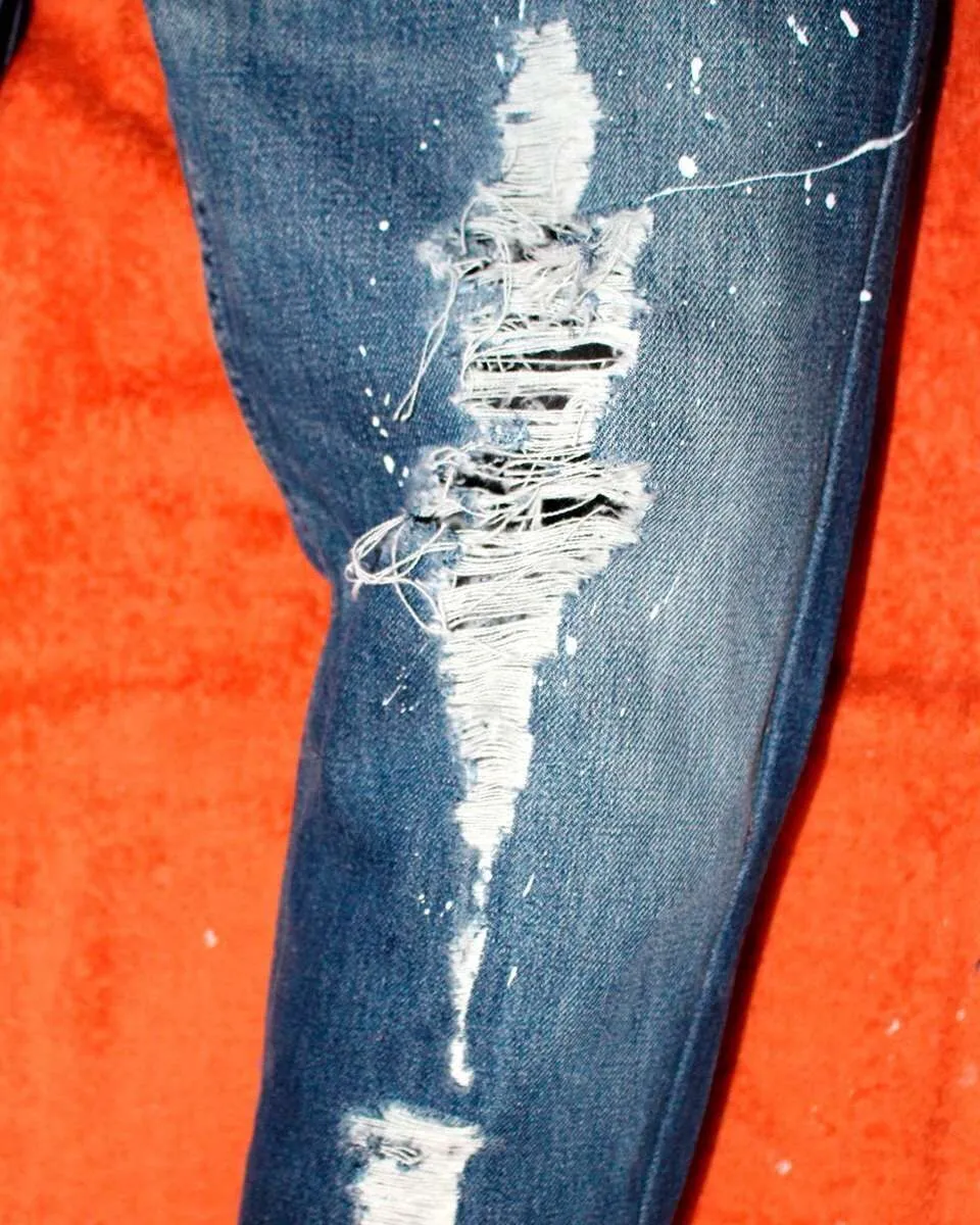 Never Say Never Levi's Vintage 07 jeans destroyed vernice