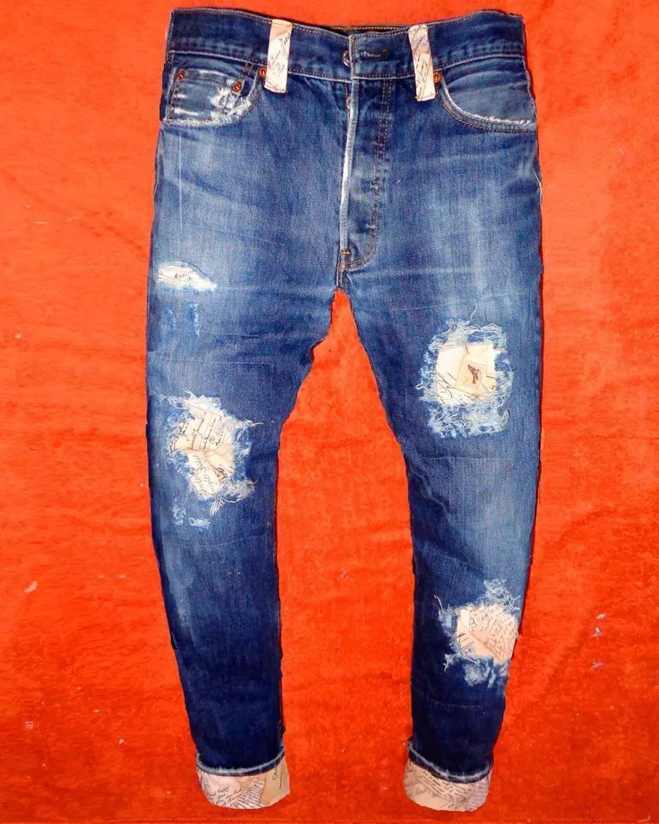 Never Say Never Lettere Vintage jeans personalizzati