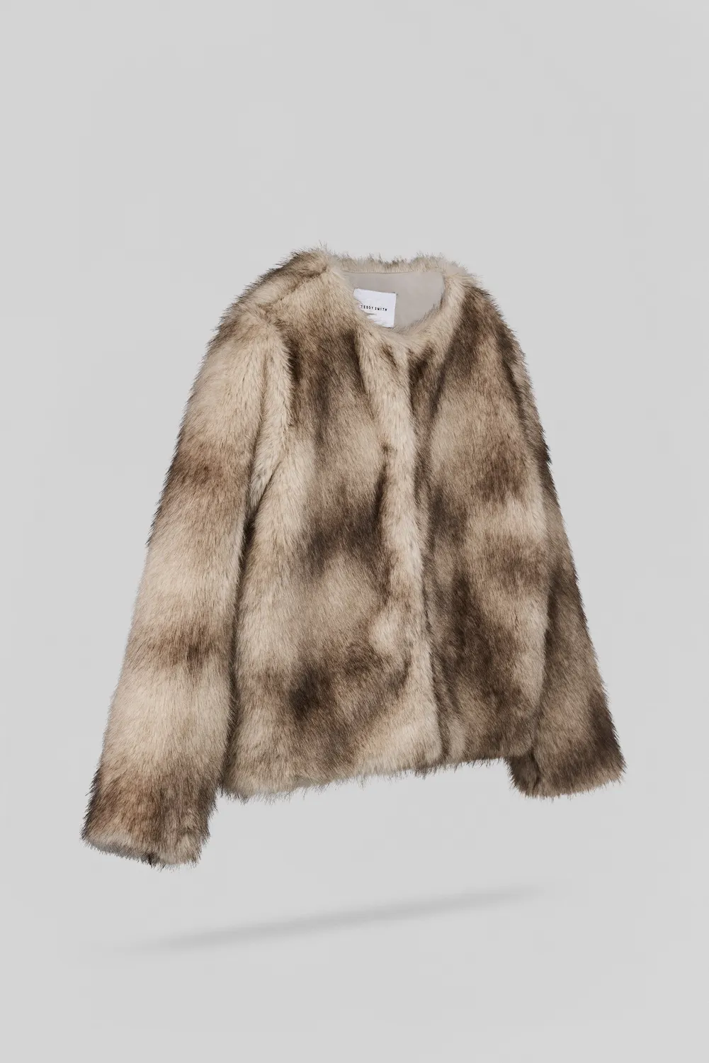 Teddy Smith M-Valou cappotto avorio pelliccia sintetica