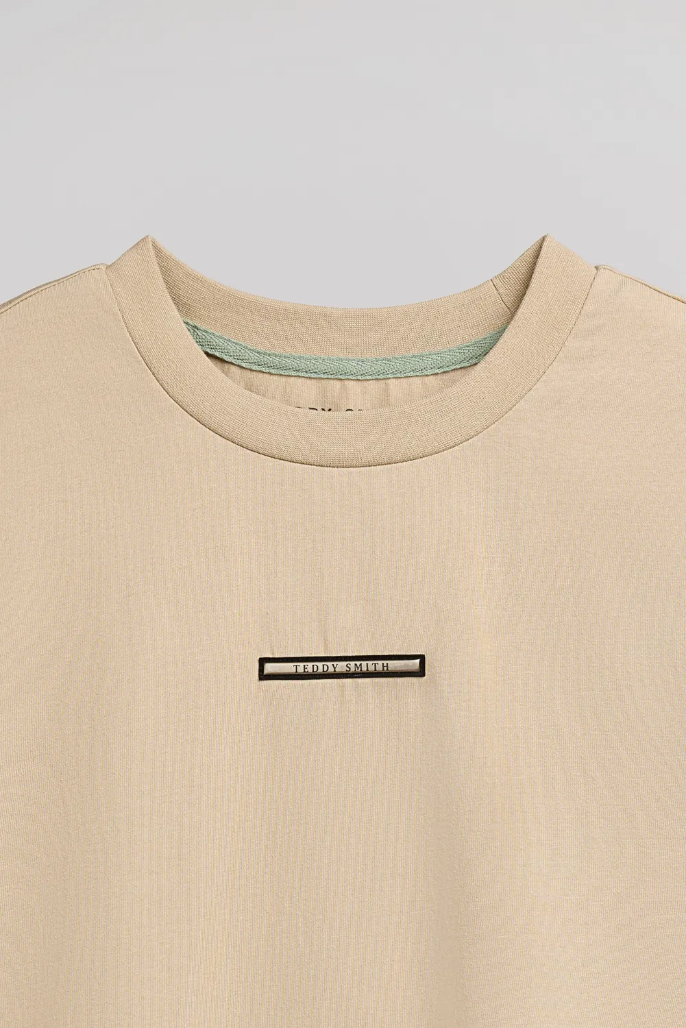 Teddy Smith T-Olivio maglietta uomo beige ampia girocollo