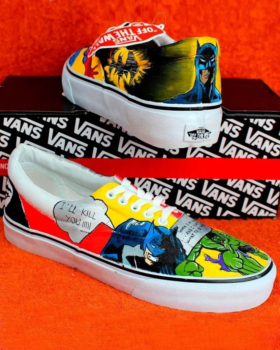 Vans Slip-On Fumetti e Vignette scarpe dipinte a mano