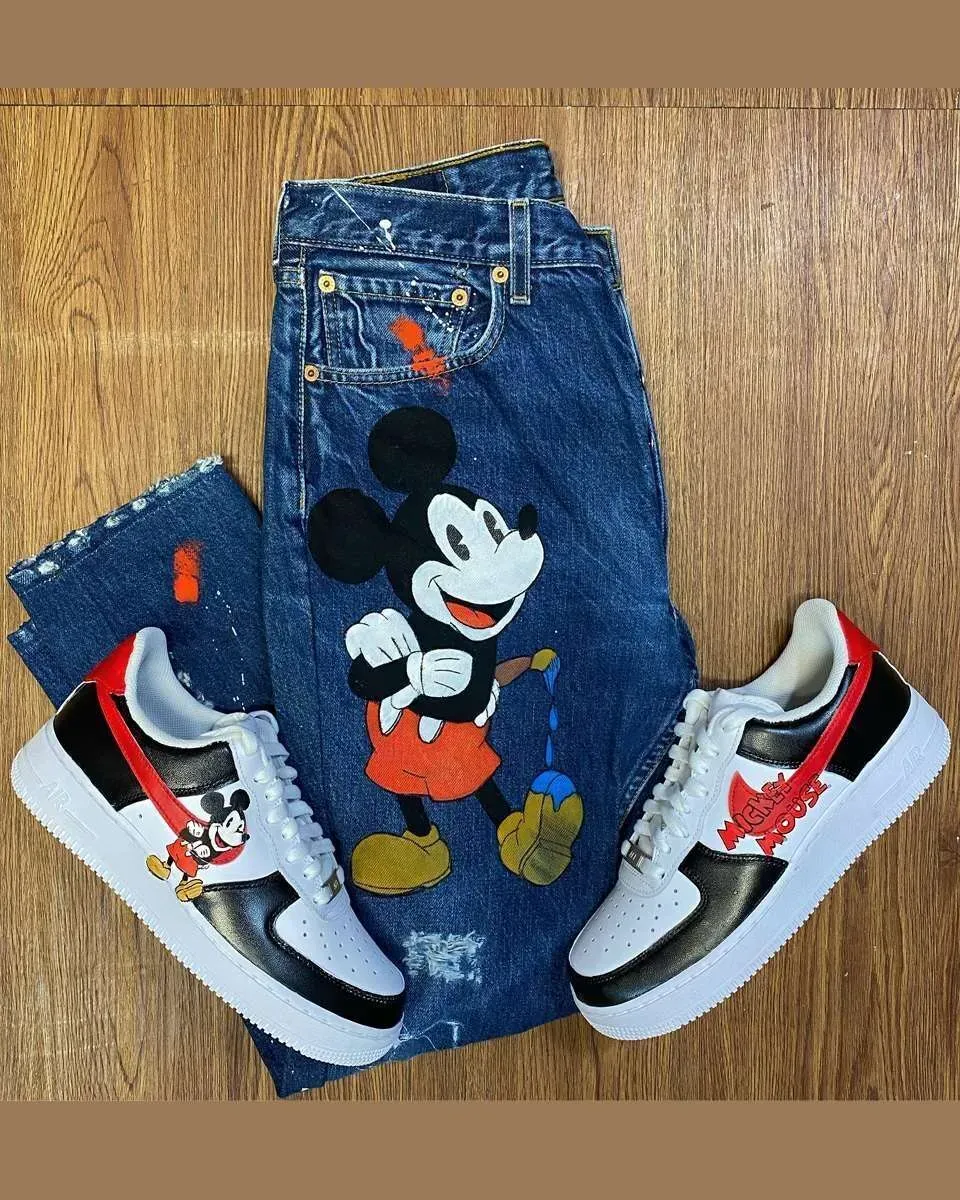 Never Say Never Air Force 1 Topolino scarpe dipinte