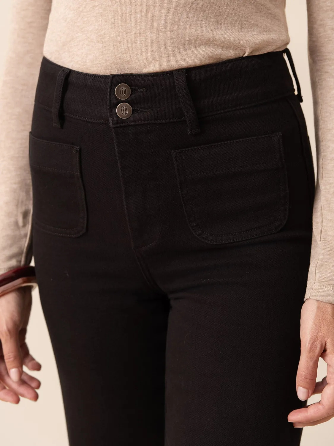 Oraije Elena jeans flare denim nero