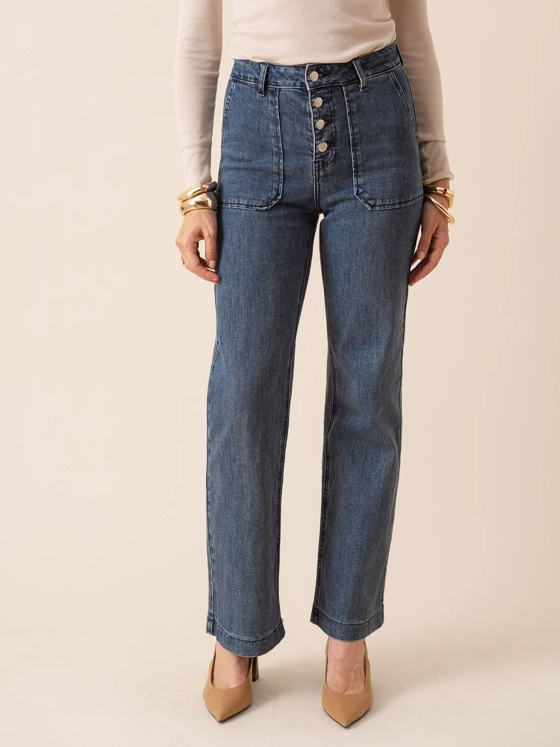 Oraije Pauline jeans bootcut blu stone