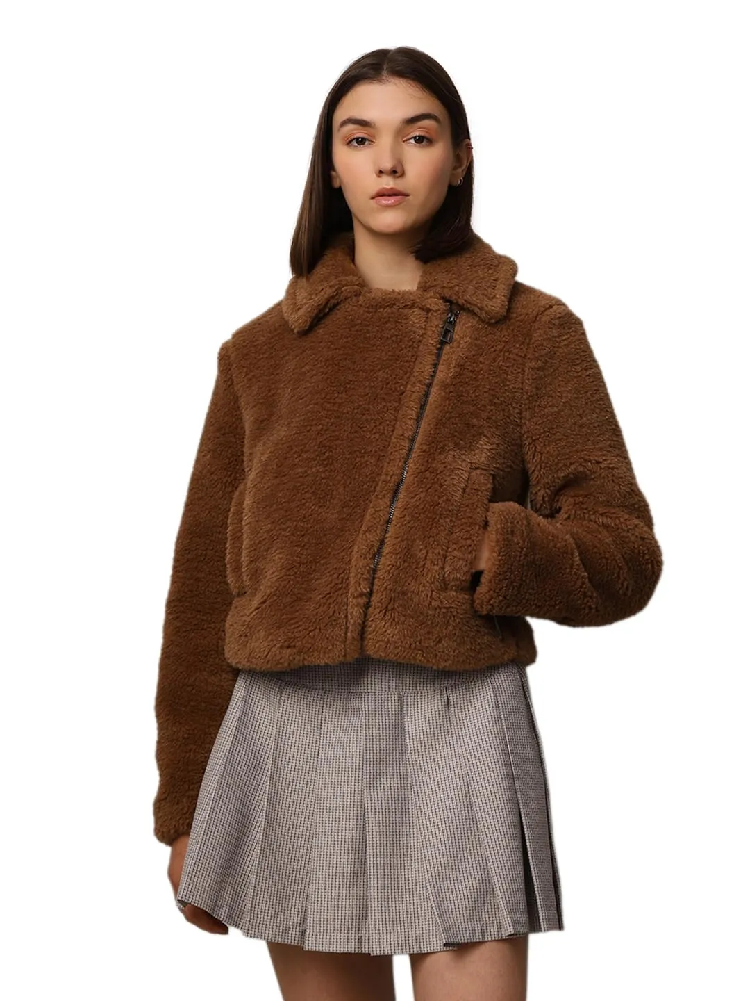 ONLY Onlverona Teddy Jacket giacca teddy nera pelo