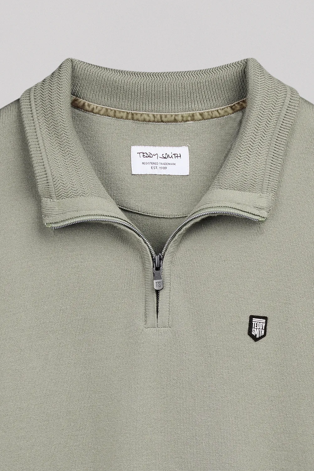 Teddy Smith P-Marty 2 maglione collo alto zip kaki