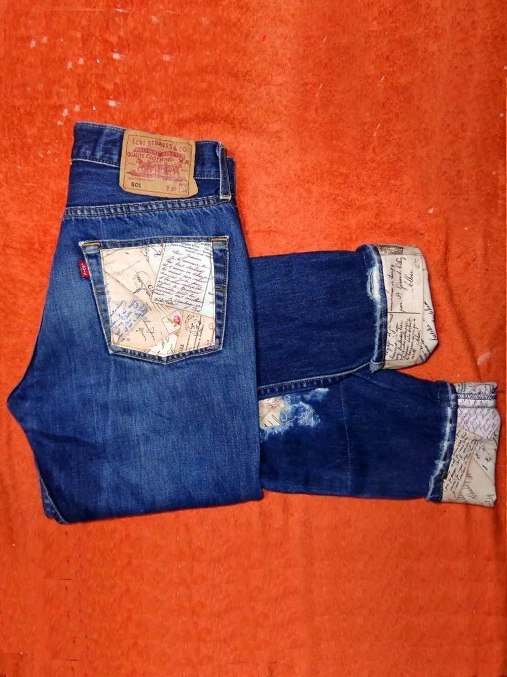 Never Say Never Lettere Vintage jeans personalizzati