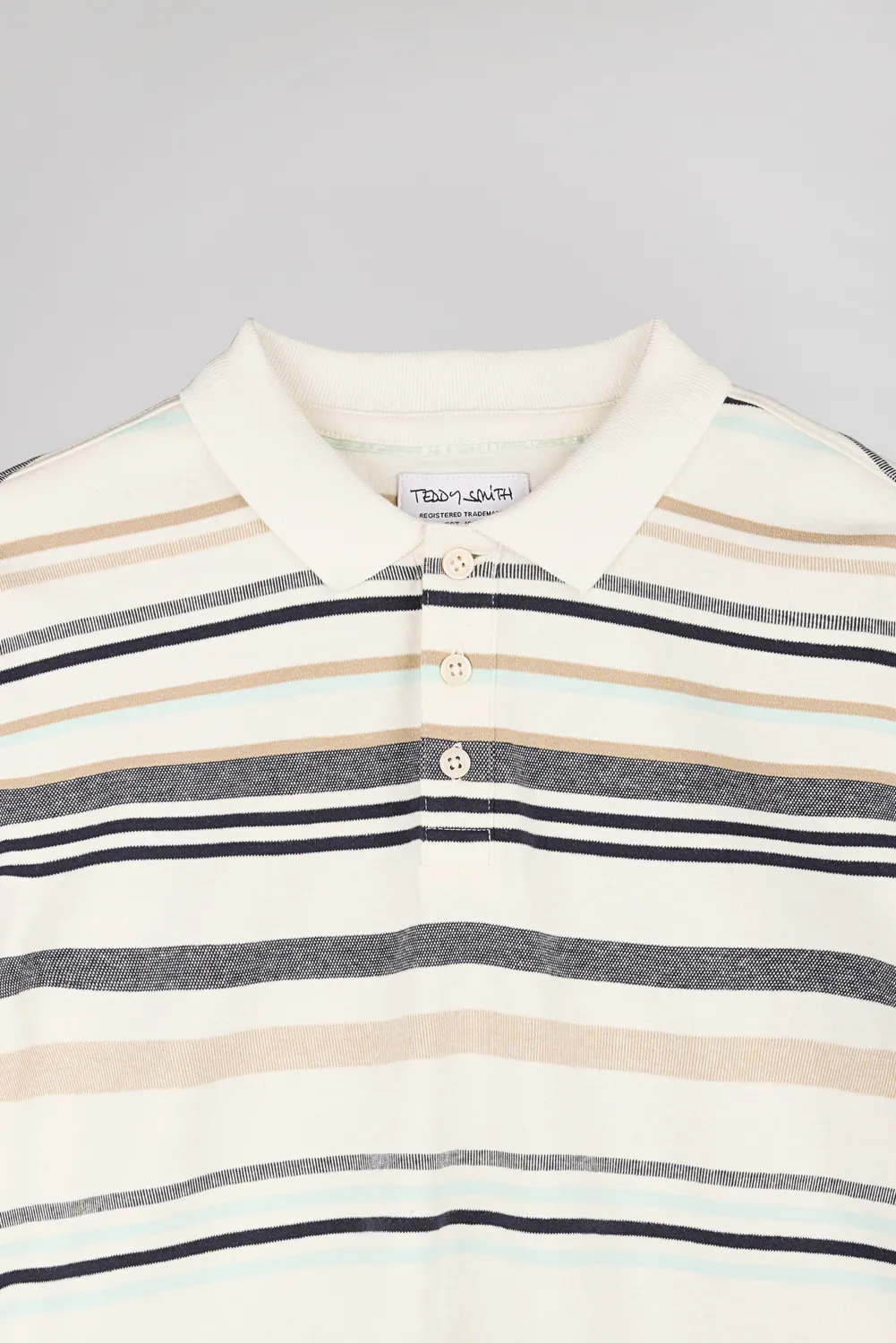 Teddy Smith P-Roy polo jacquard middle white uomo