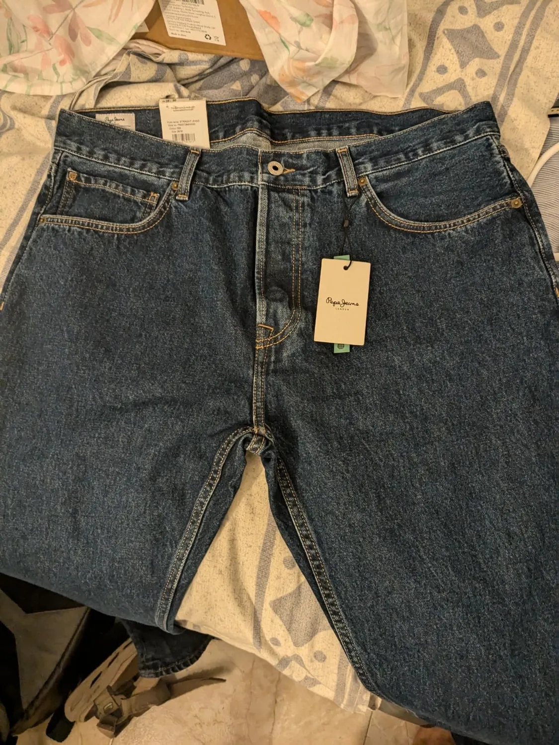 Pepe Jeans Byron Jeans Uomo 36W/30L Blu Dritto Rigido