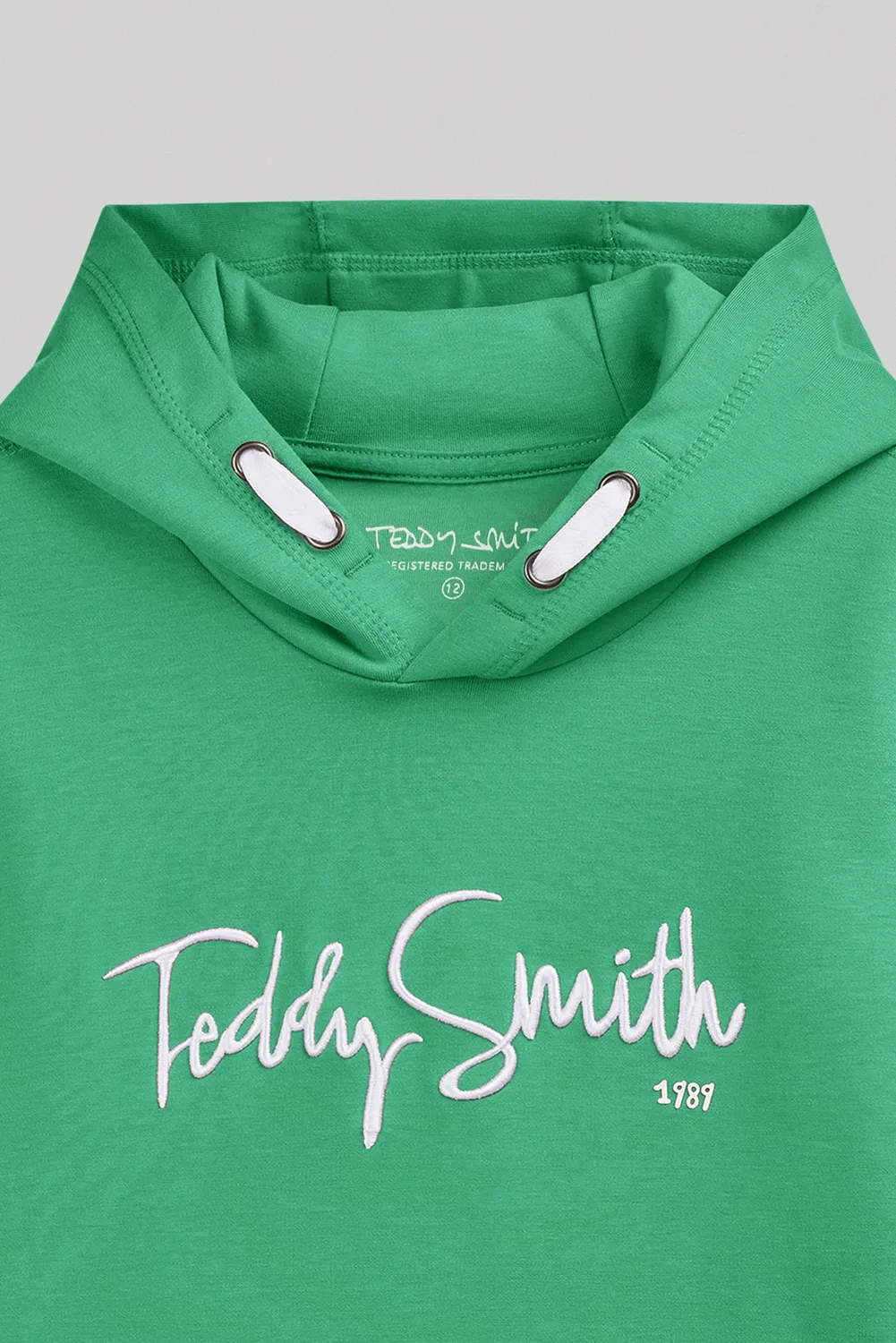 Teddy Smith S-Evry Hoody Felpa Bambino Verde Cotone Cappuccio