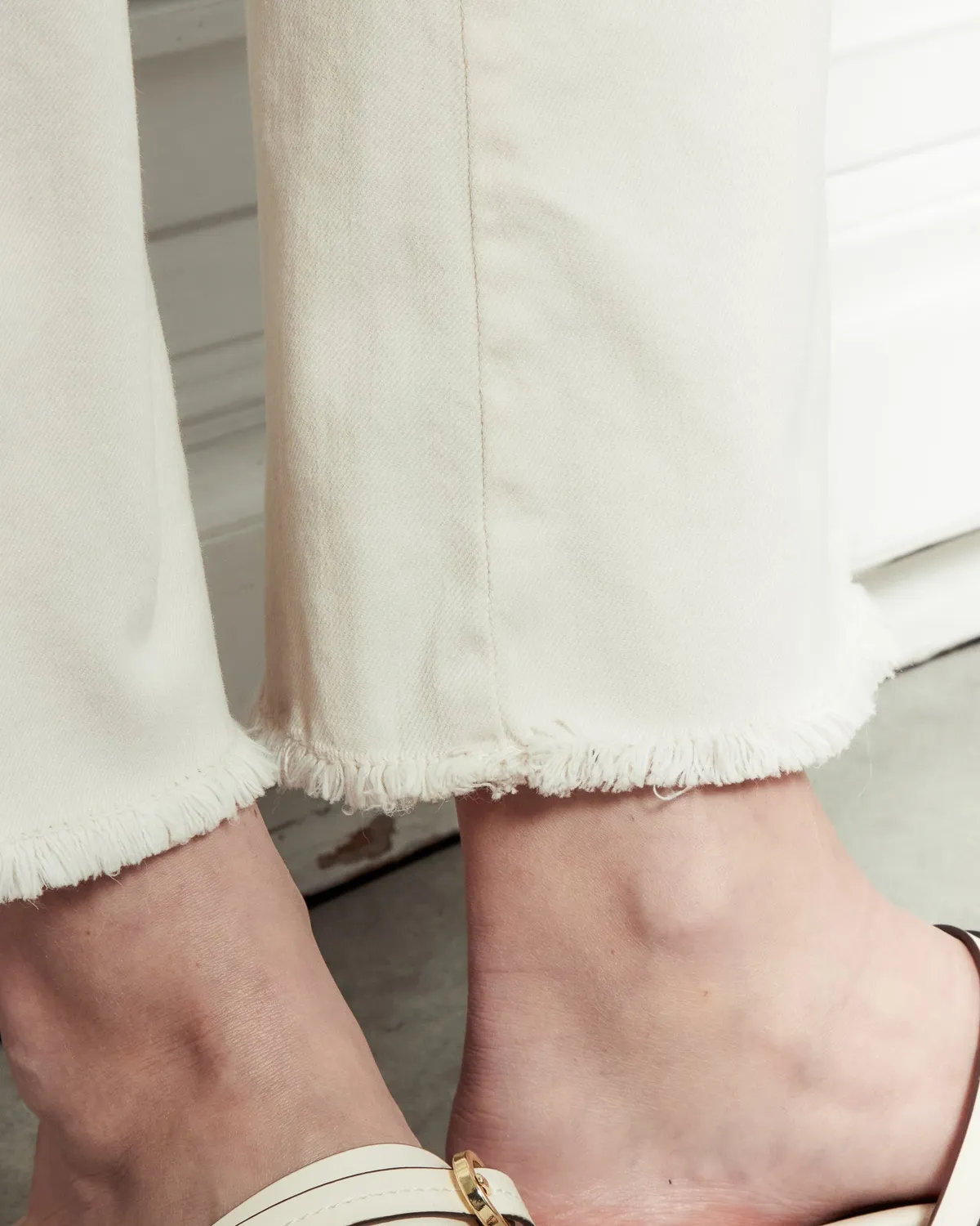 acquaverde Carlotta pantaloni cropped cream vita media