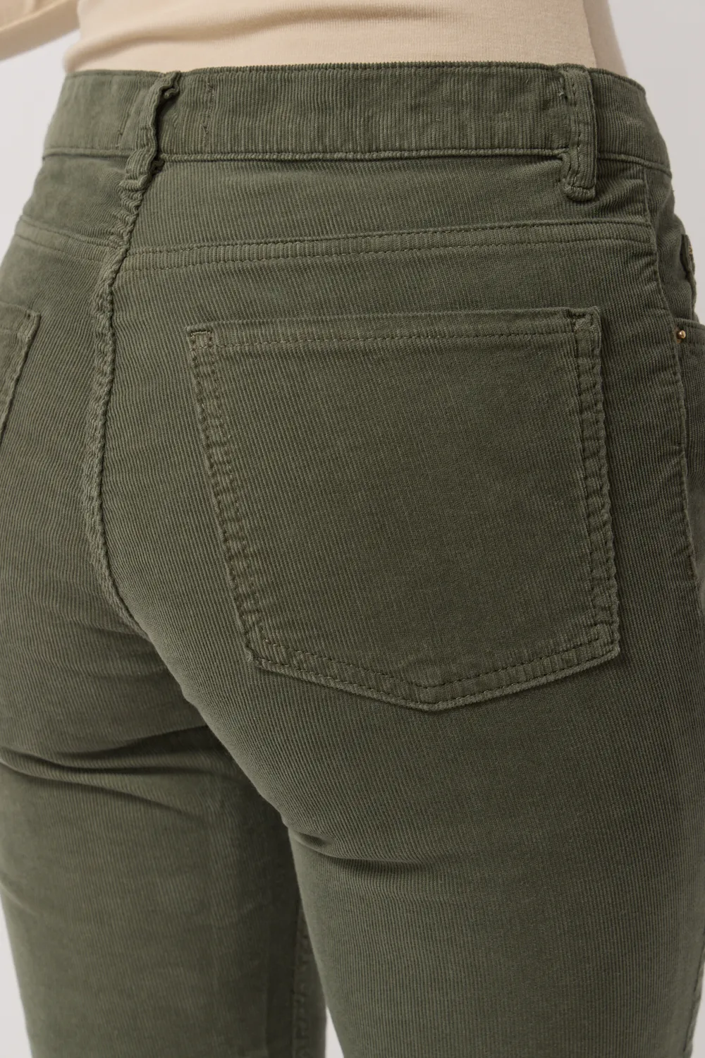 Acquaverde Cara Military Kaki pantalone bootcut velluto