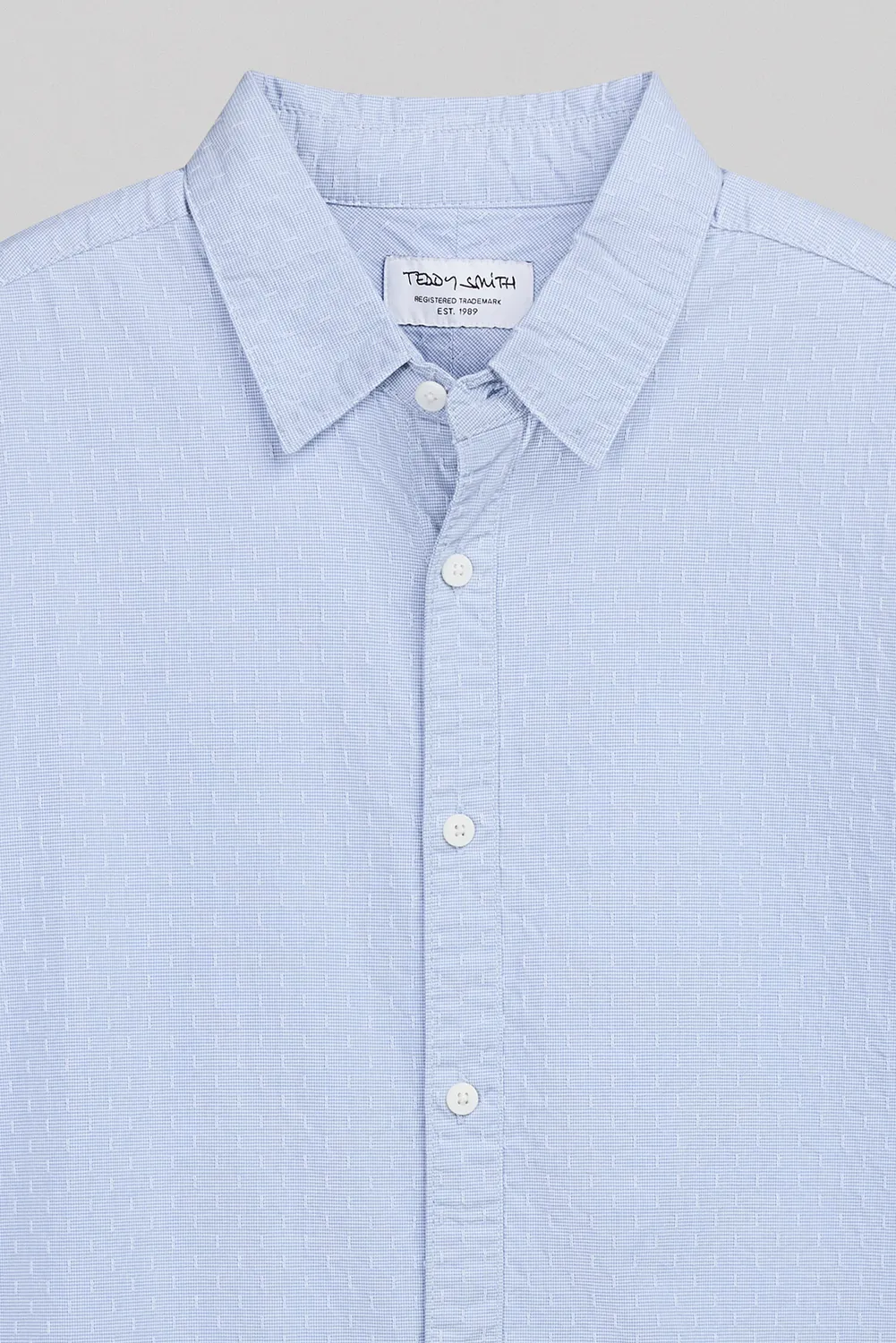Teddy Smith C-Dobby ML Camicia Uomo Pastel Blue Cotone