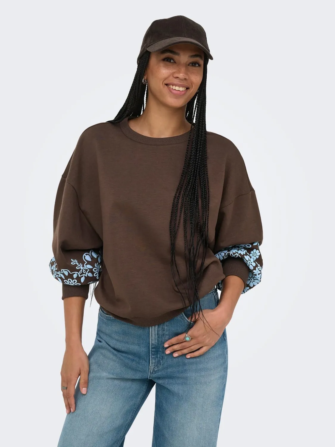 ONLY Onlbrooke felpa girocollo donna bracken fiori
