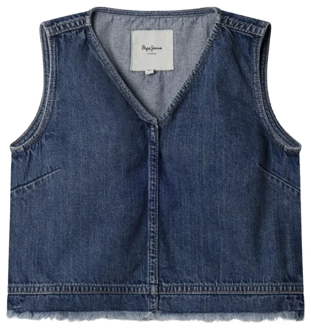 Pepe Jeans Kitty Frayed Camicia Denim 12 Anni Blu Medio