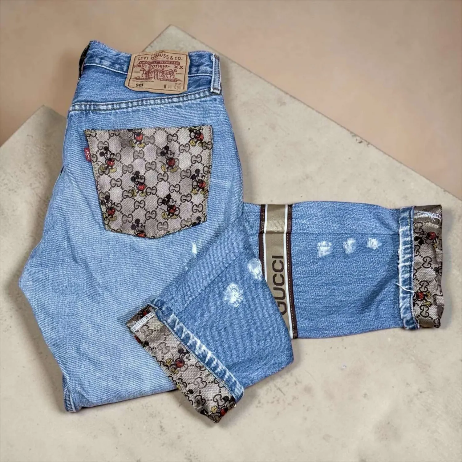 Levi's Vintage Topolino jeans con tessuto custom misura