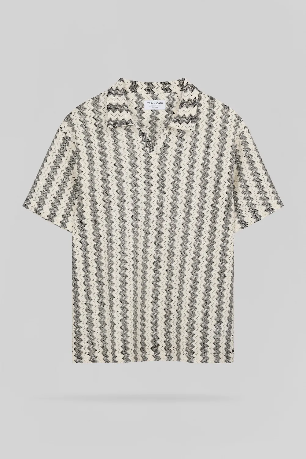 Teddy Smith P-Romario Polo Uomo Crema Zigzag Cotone