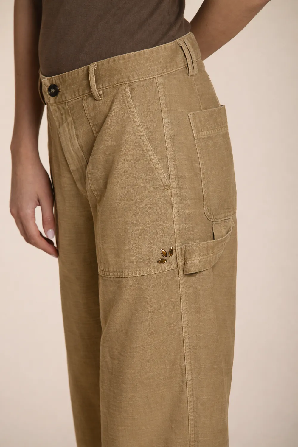 Mason's Dallas Wide pantalone cargo donna beige straight