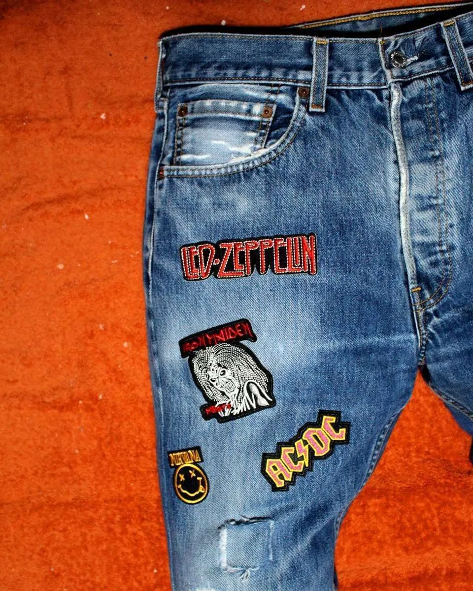 Levi's Vintage Rock Patch jeans personalizzati con patch