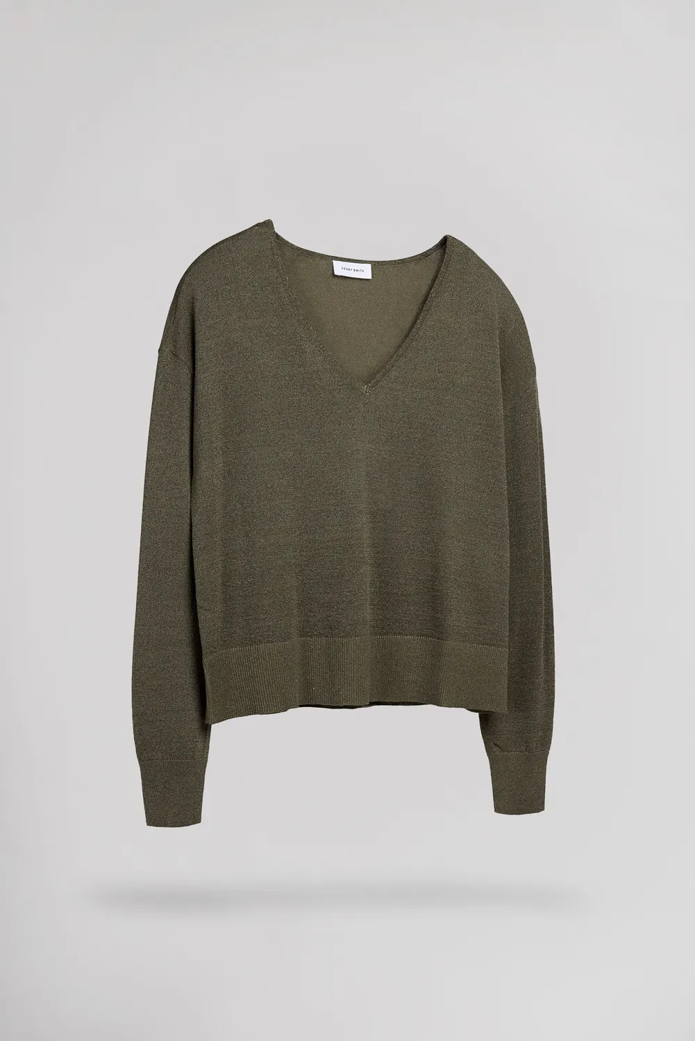 Teddy Smith P-Lizie pull donna kaki lurex scollo V