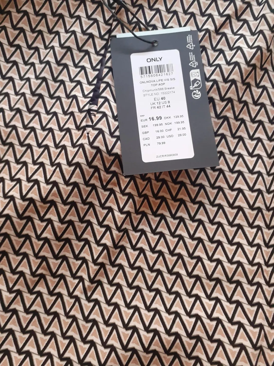 Only Onlnova Life Vis S/S Top AOP t-shirt gialla