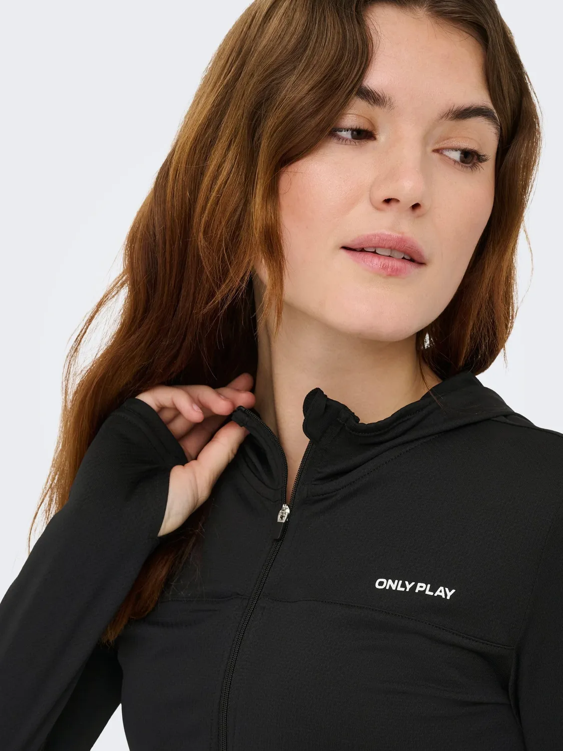 Only Play Onpmila top donna zip nero manica lunga