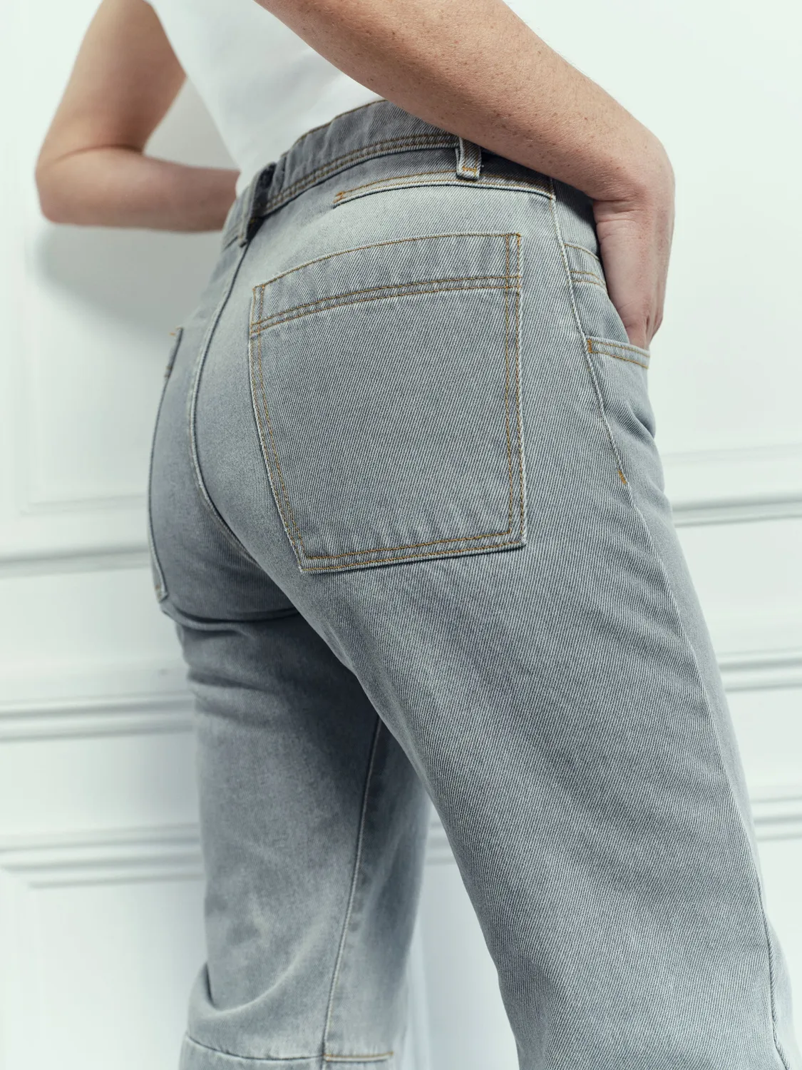 acquaverde Kayden jeans used grey gamba tonda