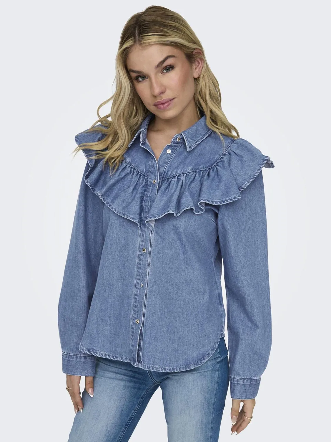 Only Onlindigo Camicia Denim Donna Blu Indaco