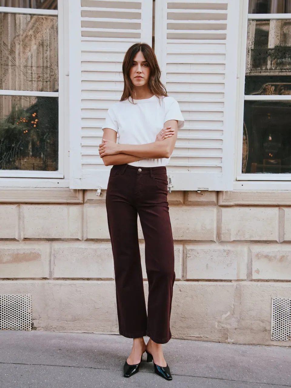Oraije Mona jeans straight melanzana
