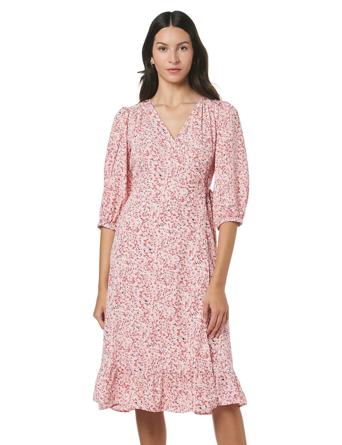 ONLY Onlolivia abito wrap midi taglia S manica 3/4