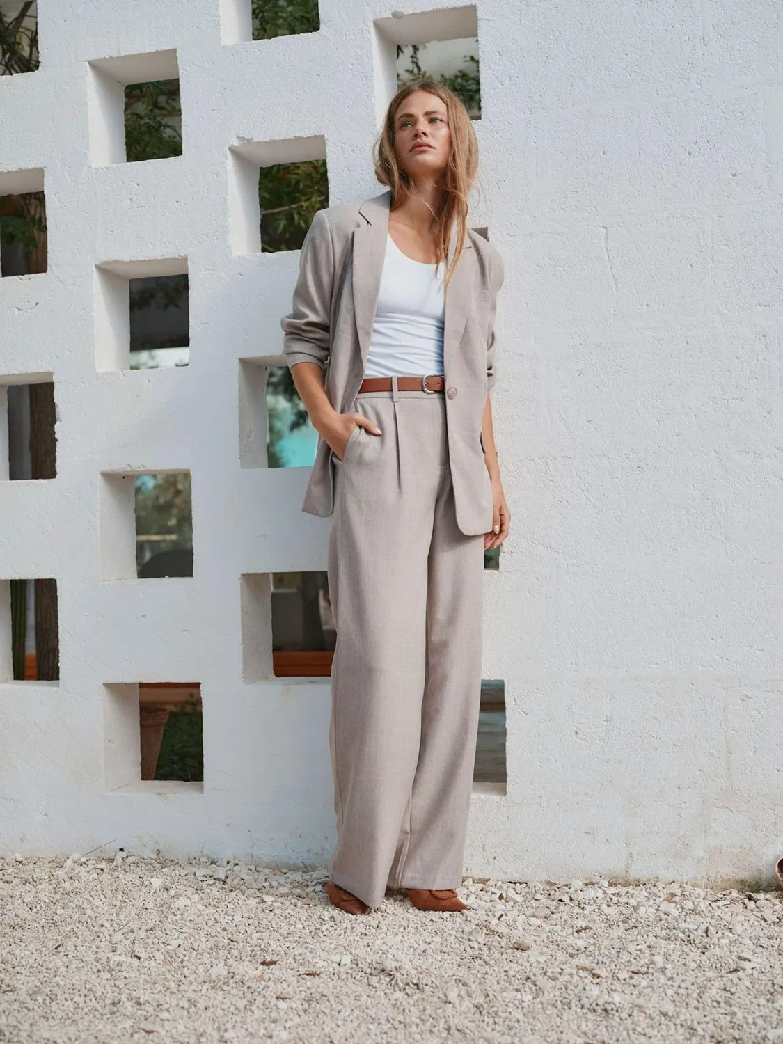 Only Onllinda Pantaloni Donna XSx32 Fungi Melange